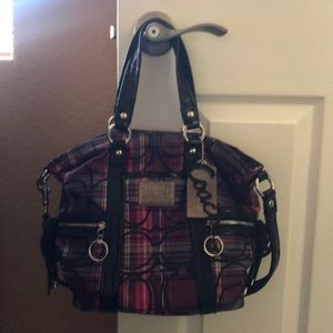 Coach Poppy handbag in pink & black plaid